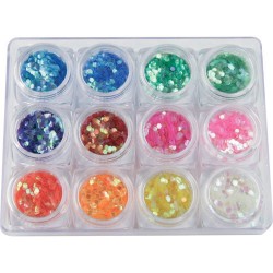 Hexagonal glitter kit 12 pz - SHELLS - 6385